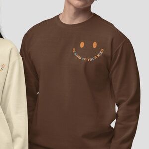 DEAR PERSONS CO New $89 Large Brown Mental Health Matters Crewneck Sweatshirt